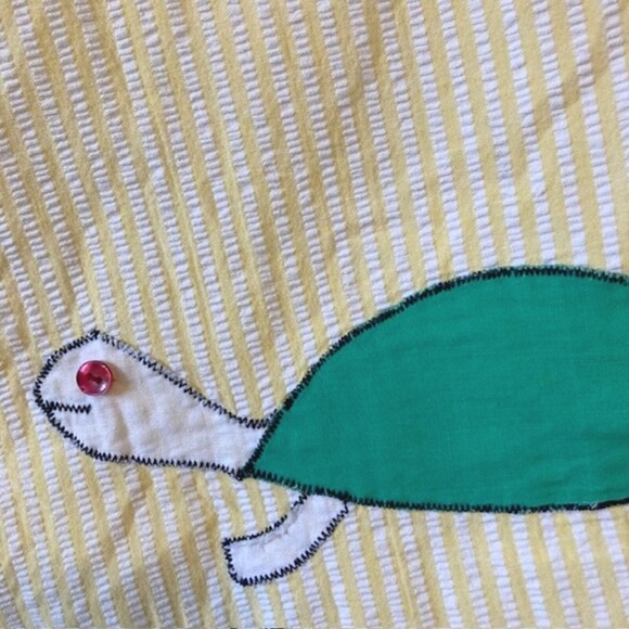 Vintage The Baby Duds of Oklahoma Yellow Seersucker Baby Summer Set *read - Picture 4 of 9